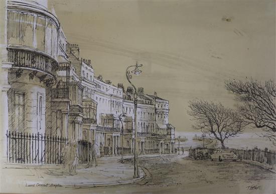 Toothill Lewes Crescent and Early Summer, Brighton 26 x 38cm.